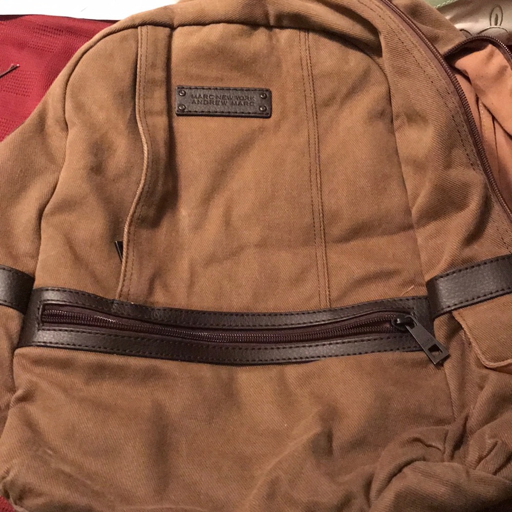 Andrew Marc Marc New York brown canvas backpack